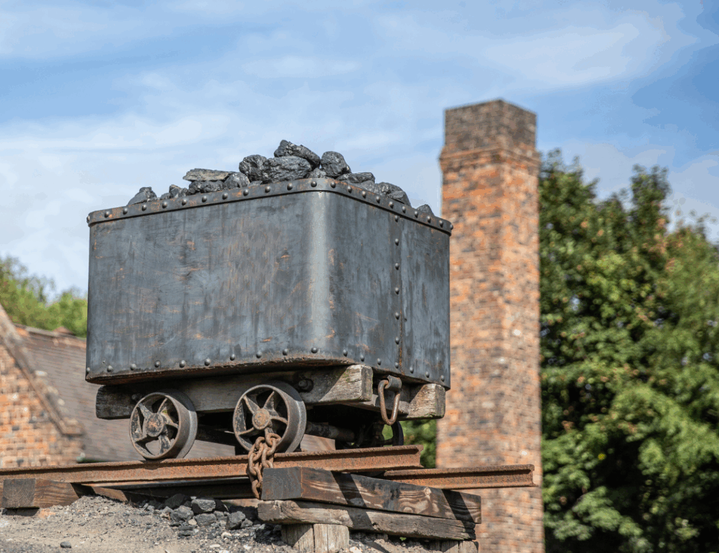 mining cart full of coal