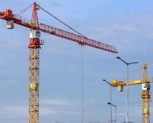Cranes on the skyline