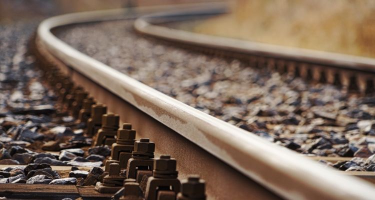 Close up of UK rail track